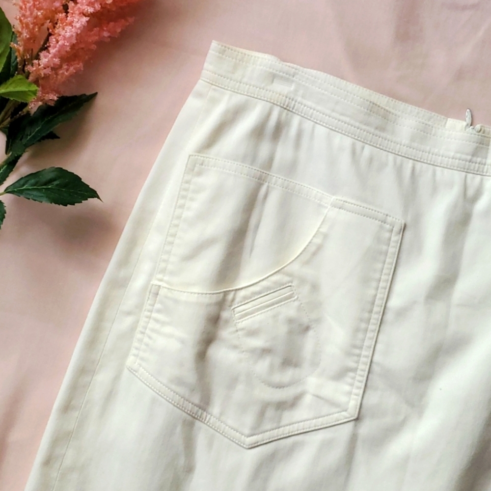 Barneys NewYork pencil skirt off white sz 12 [866]